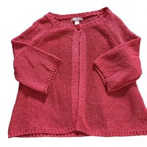 Sarah Spencer Woman Loose Knit 1 button pink cardigan. Preppy. y2K luxury SZ 2X